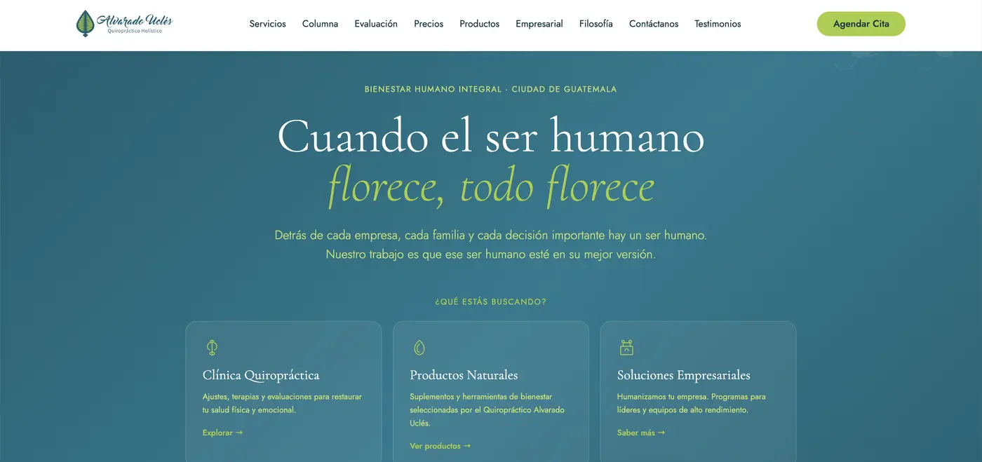 Home page of Alvarado Uclés Chiropractic