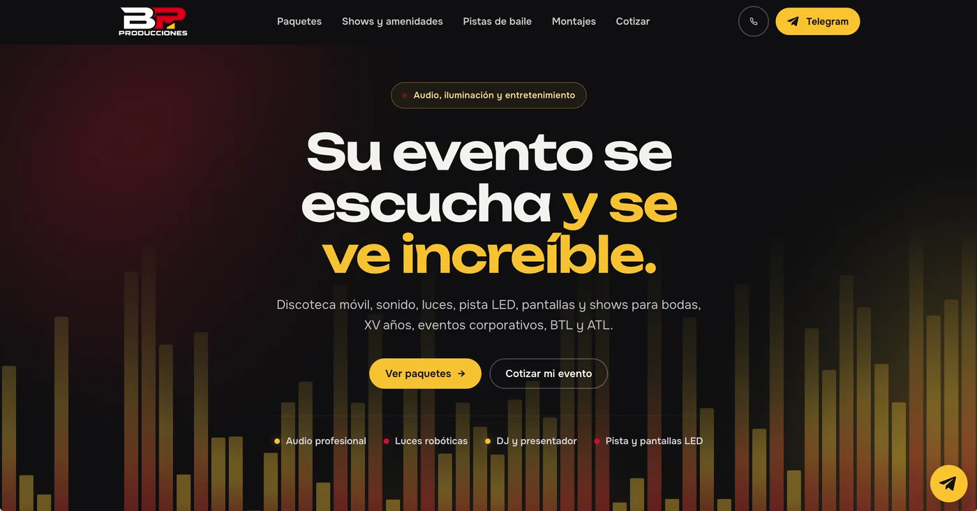 Home page of BP Producciones